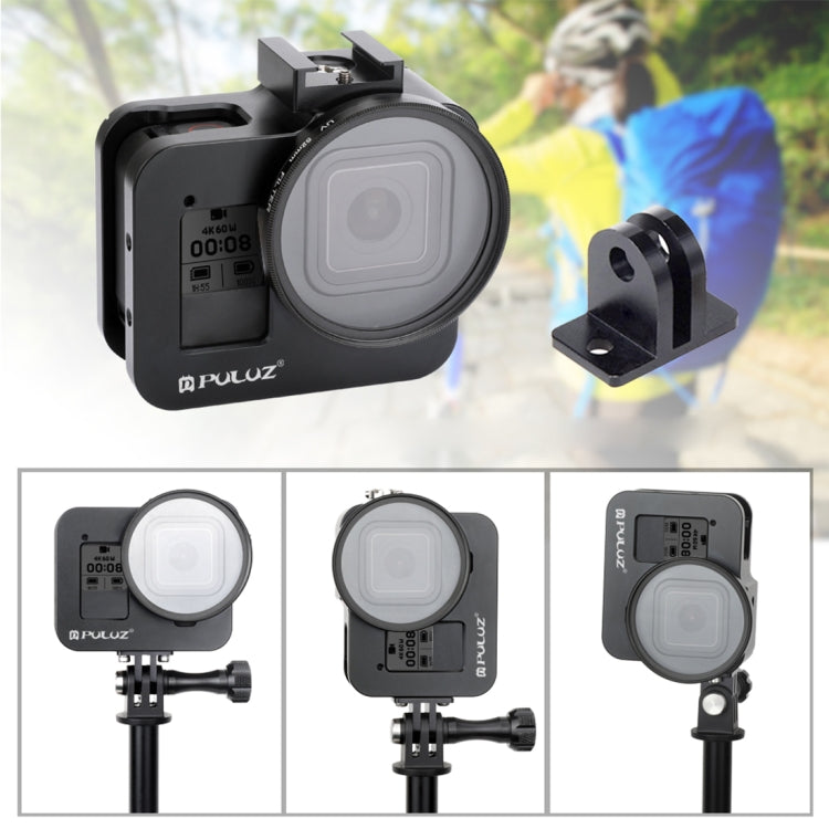 PULUZ  適用於GoPro HERO8黑色 金屬保護套狗籠 帶保險框/UV鏡頭