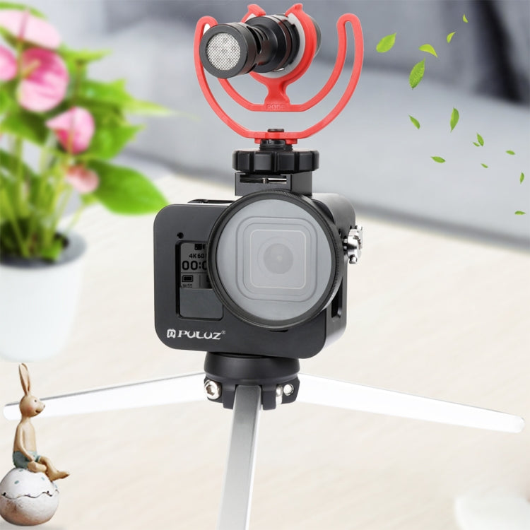 PULUZ  適用於GoPro HERO8黑色 金屬保護套狗籠 帶保險框/UV鏡頭