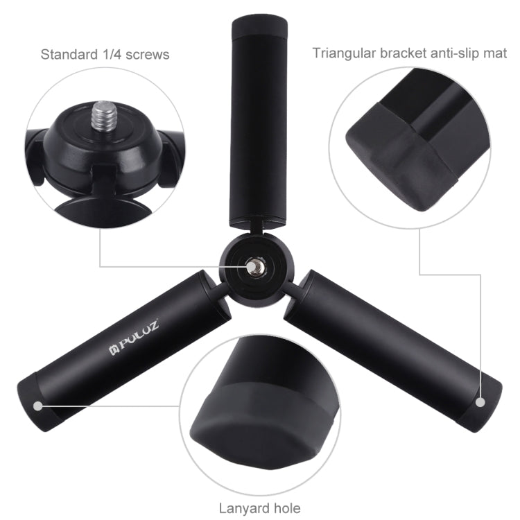 PULUZ 迷你金屬三腳架帶1/4螺絲 承重10kg