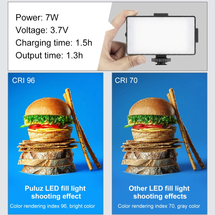 PULUZ 104LED 雙色溫補光燈 3200K / 5600K 可調光攝影燈/相機補光燈, 104 LED Dimmable Light