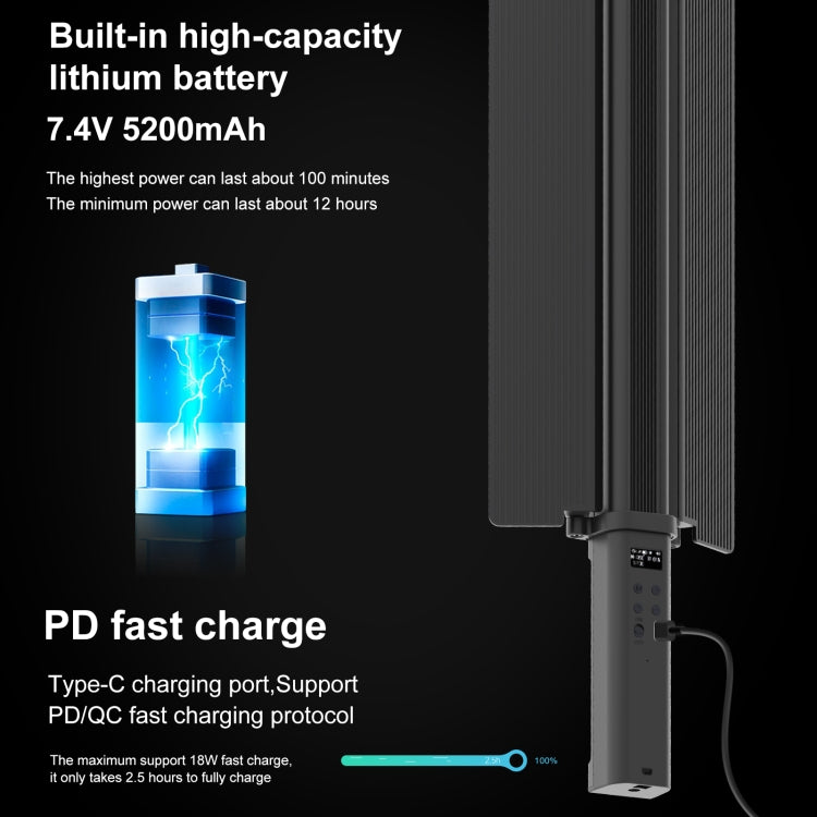 PULUZ RGB LED手持72顆燈珠RGB棒燈 帶遮光恭弘=叶 恭弘