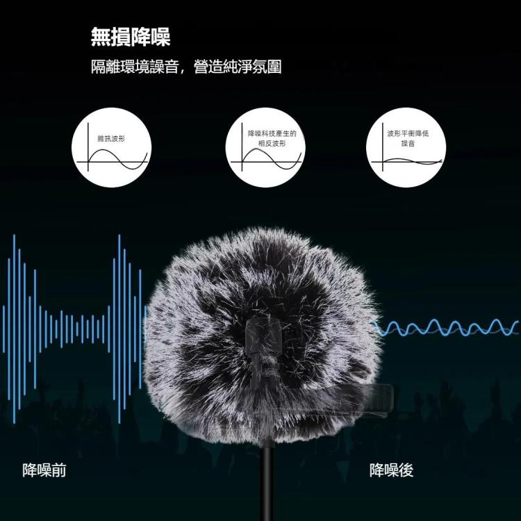 PULUZ 3.5mm接口領夾式麥克風 手機K歌錄音話筒 線長1.5m