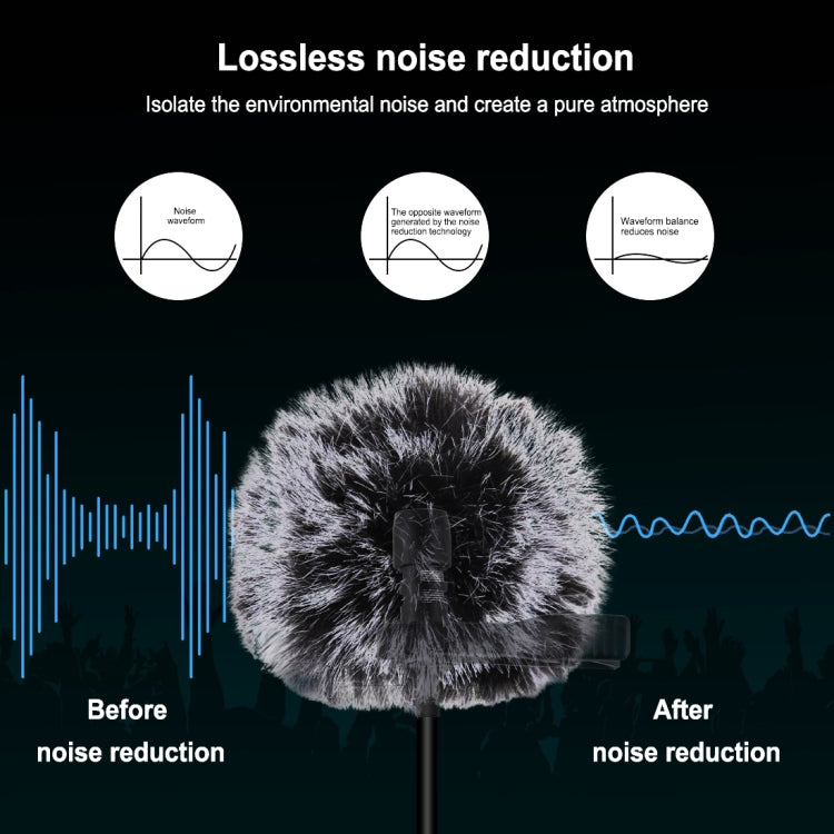 PULUZ  8Pin 接口領夾式麥克風 手機K歌錄音話筒 線長1.5m