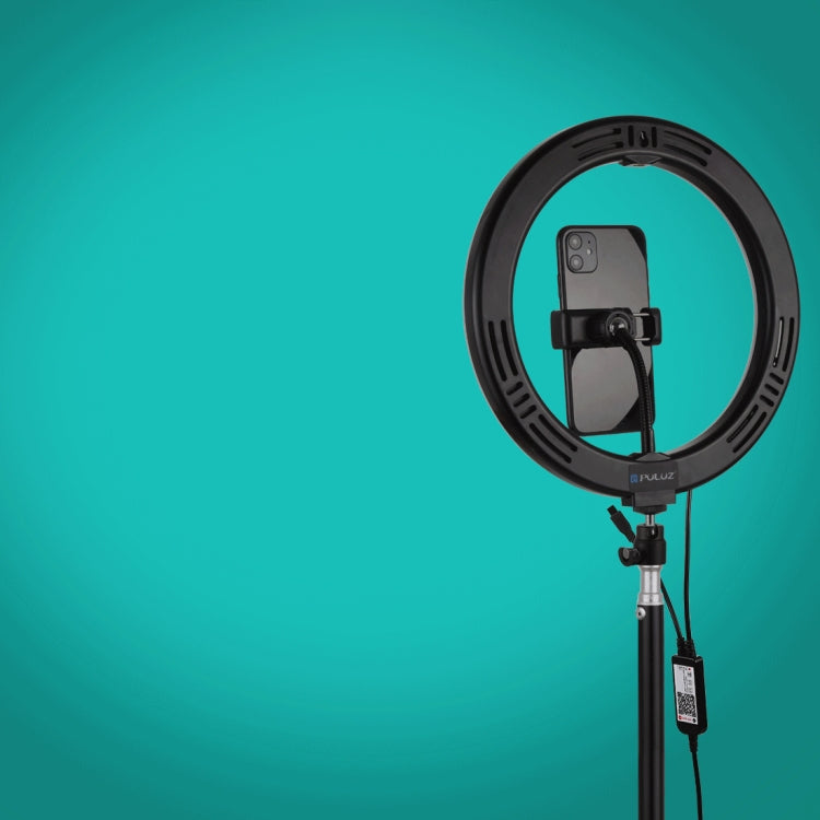PULUZ  10.2英寸26cm RGBW可調光 LED環形攝影燈補光燈 帶遙控&手機夾