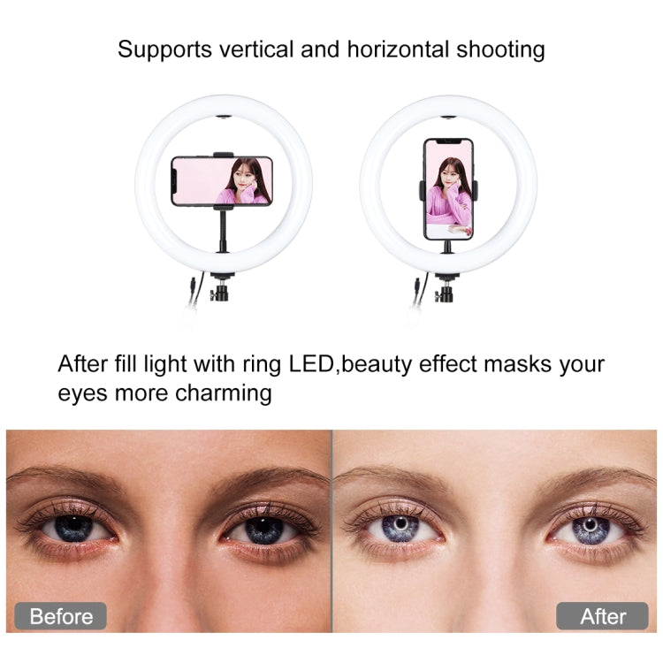 PULUZ  10.2英寸26cm RGBW可調光 LED環形攝影燈補光燈 帶遙控&手機夾