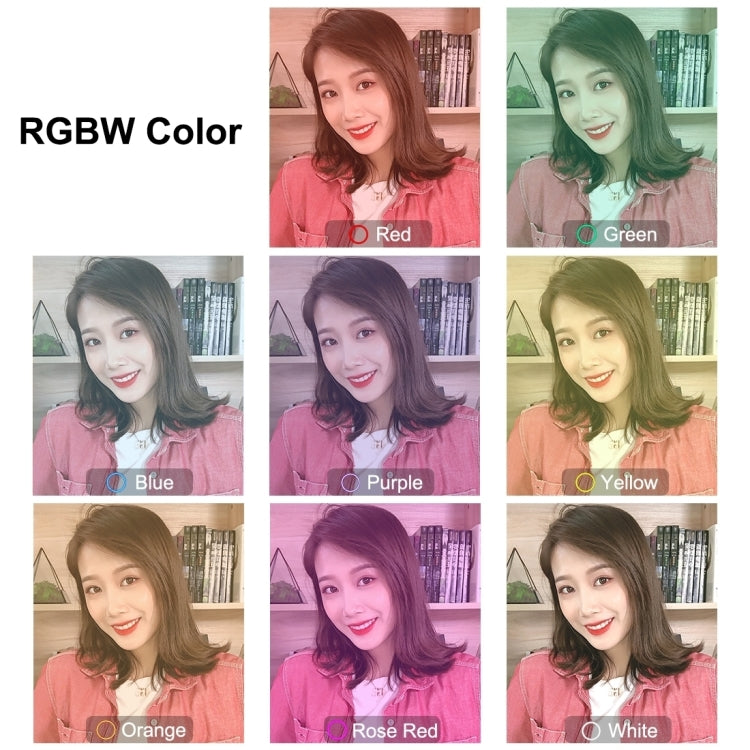 PULUZ 4.7 英寸12cm 弧面可調光 8色 RGBW  LED環形攝影燈補光燈
