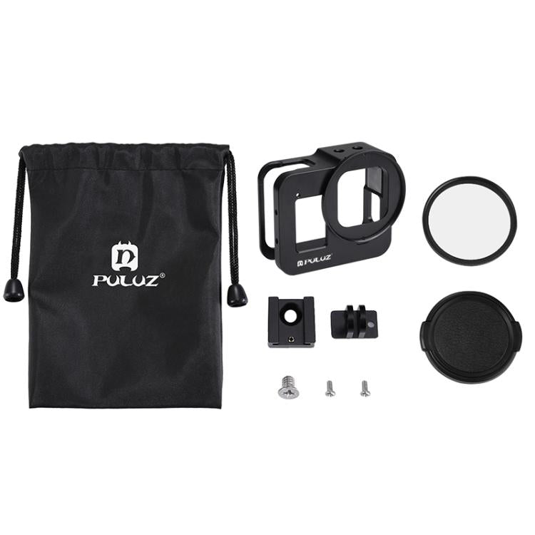 PULUZ  適用於GoPro HERO8 Black金屬保護套狗籠 帶UV鏡頭