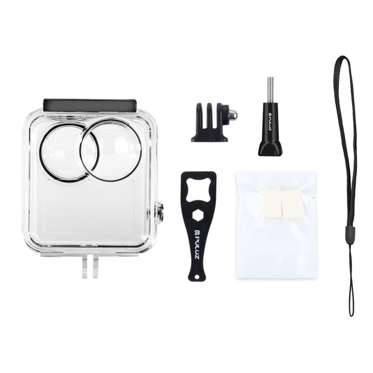 PULUZ 適用於GoPro MAX全景運動相機防水殼 帶活動基座和長螺絲45米防水