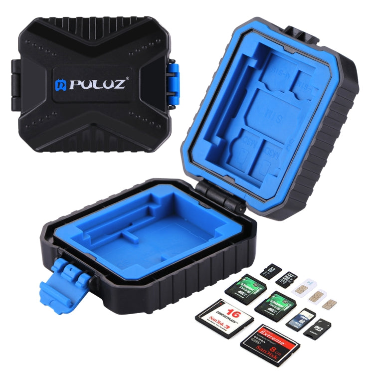 PULUZ 記憶卡盒，可容納11種卡：3SIM + 2XQD + 2CF + 2TF + 2SD CARD