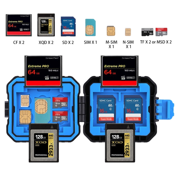 PULUZ 記憶卡盒，可容納11種卡：3SIM + 2XQD + 2CF + 2TF + 2SD CARD