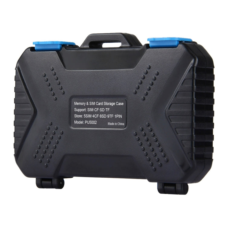PULUZ 記憶卡盒，可容納27種卡：4CF + 8SD + 9TF + 1Card PIN + 1Standard SIM + 2Micro-SIM + 2Nano-SIM