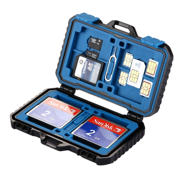 PULUZ 記憶卡盒，可容納27種卡：4CF + 8SD + 9TF + 1Card PIN + 1Standard SIM + 2Micro-SIM + 2Nano-SIM