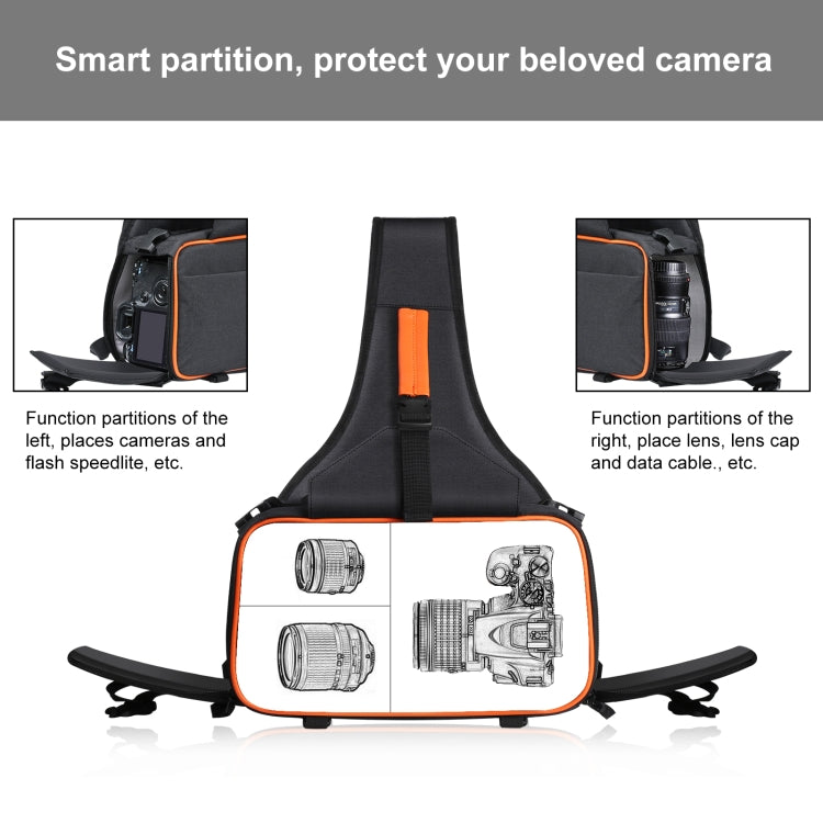 PULUZ  三角攝影包單反相機包 防水單肩斜挎包 , Triangle Style Backpack(Black)