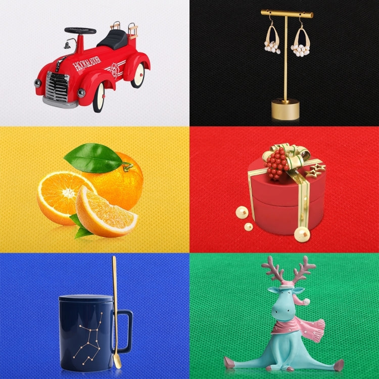 PULUZ  24cm x 23cm x 23cm便攜式簡易摺疊攝影棚1環形LED燈板柔光拍攝台 配6色背景布