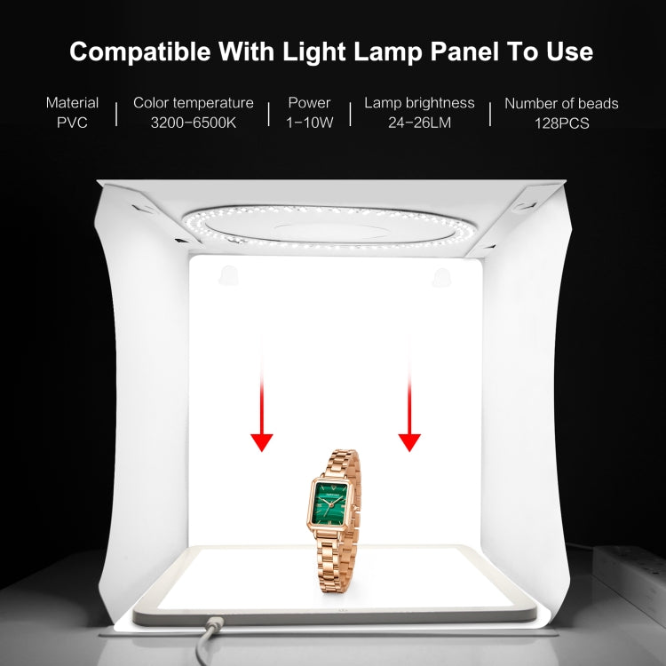 PULUZ 31cm x 31cm x 32cm 便攜式簡易摺疊攝影棚 環形LED燈板拍攝台 配 6色背景布