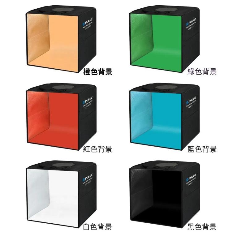 PULUZ 30cm x 30cm x 30cm便攜式簡易摺疊攝影棚 環形燈LED拍攝台 拍攝台 配 6色背景黑/白/橙/紅/綠/藍