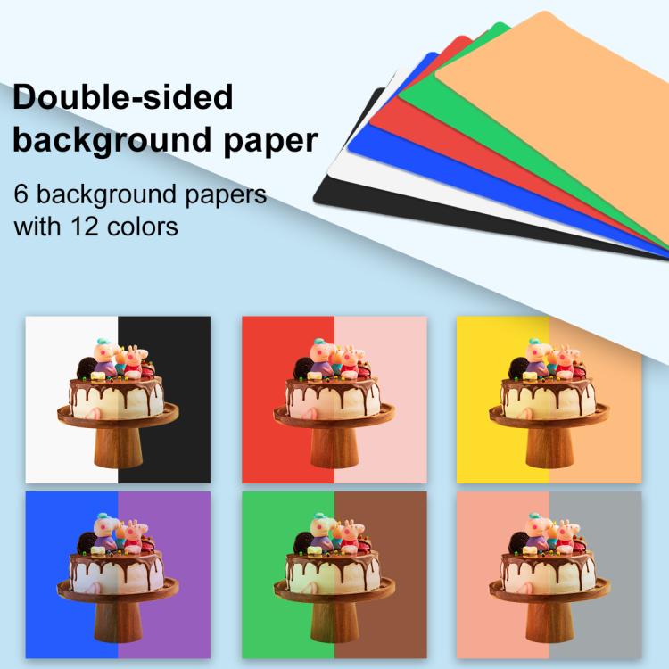 PULUZ  40cm摺疊攝影棚 環形燈LED便攜式簡易摺疊攝影棚 帶6張雙面顏色背景布 尺寸: 40cm x 40cm x 40cm