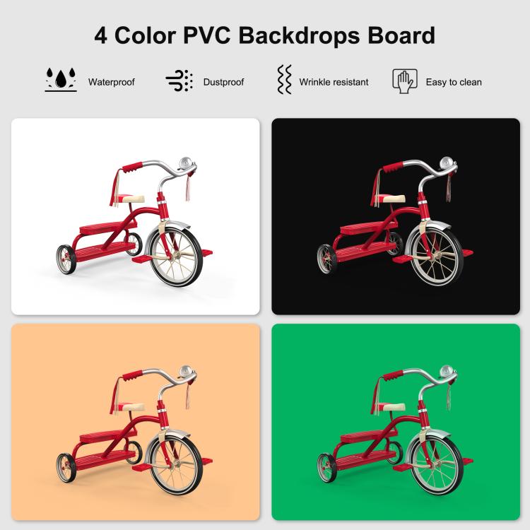 PULUZ 40厘米攝影72W 5500K 柔光燈箱 帶4色背景