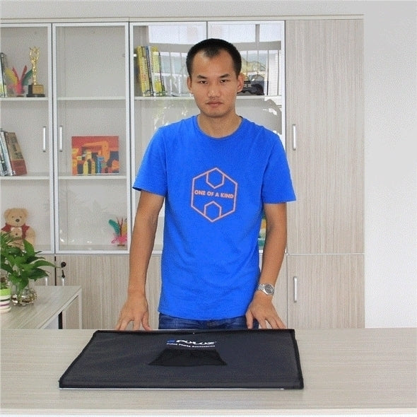 PULUZ 60厘米36W 2x1690LM 5500K白光可調光便攜式簡易摺疊攝影棚套裝拍照攝影燈箱柔光箱帶6色背景板