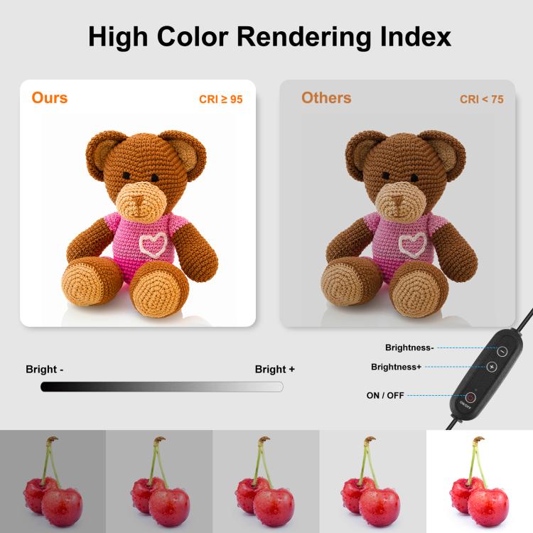 PULUZ 60厘米36W 2x1690LM 5500K白光可調光便攜式簡易摺疊攝影棚套裝拍照攝影燈箱柔光箱帶6色背景板