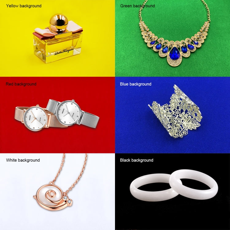 PULUZ 30厘米 LED柔光箱 便攜式簡易摺疊攝影棚 帶6色背景布