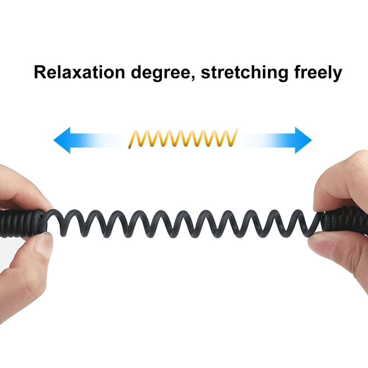 PULUZ 3.5mm TRRS公頭轉8 Pin直播麥克風手機音頻錄音連接彈簧線 線可延長100cm