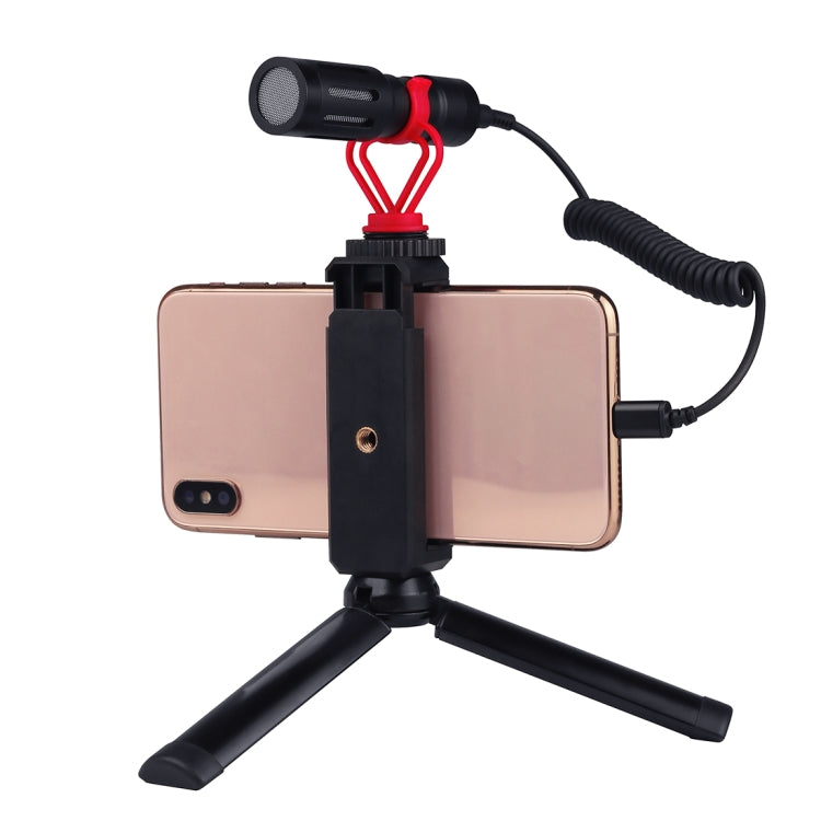 PULUZ 3.5mm TRRS公頭轉8 Pin直播麥克風手機音頻錄音連接彈簧線 線可延長100cm