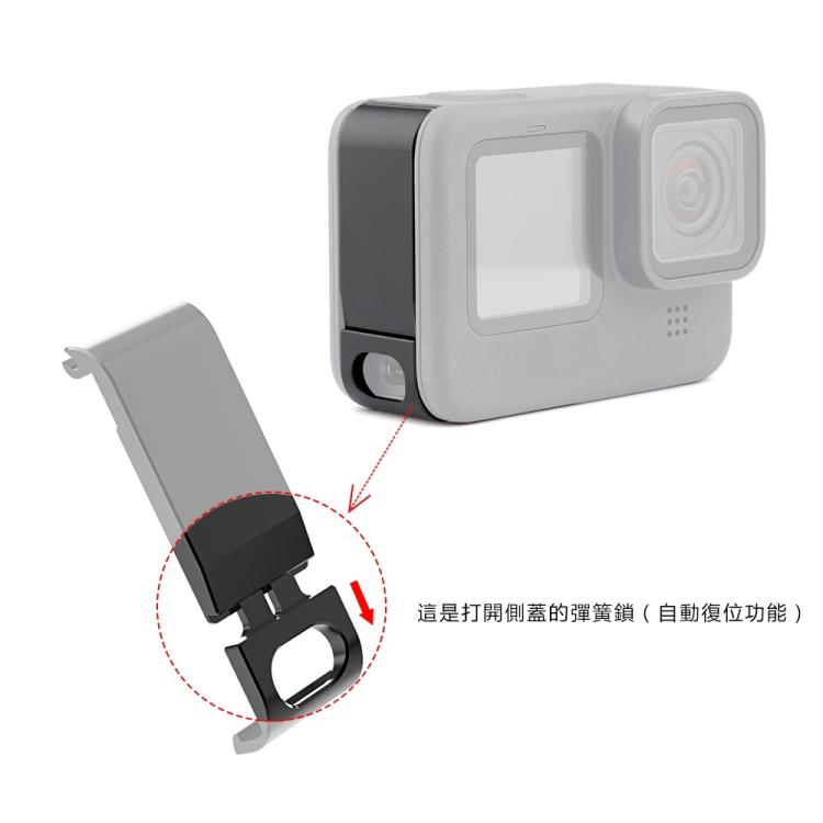 PULUZ Metal Battery Side Interface Cover for GoPro HERO13 Black /12 Black /11 Black /10 Black /9 Black