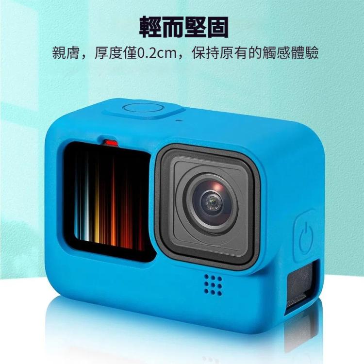 PULUZ for GoPro HERO12 Black /11 Black /10 Black /9 Black Silicone Protective Case Cover with Wrist Strap & Lens Cover