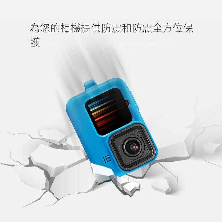 PULUZ for GoPro HERO12 Black /11 Black /10 Black /9 Black Silicone Protective Case Cover with Wrist Strap & Lens Cover