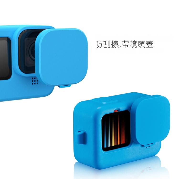 PULUZ for GoPro HERO12 Black /11 Black /10 Black /9 Black Silicone Protective Case Cover with Wrist Strap & Lens Cover