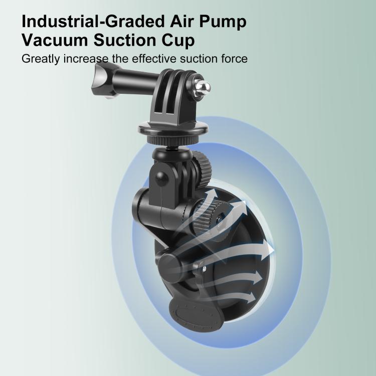 PULUZ Car Suction Cup Mount with Screw & Tripod Mount Adapter & Storage Bag for GoPro, Insta360, DJI and Other Action Cameras