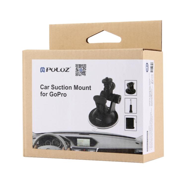 PULUZ Car Suction Cup Mount with Screw & Tripod Mount Adapter & Storage Bag for GoPro, Insta360, DJI and Other Action Cameras