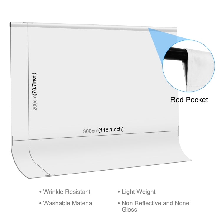 PULUZ  3 x 2米背景布 加厚加密背景布