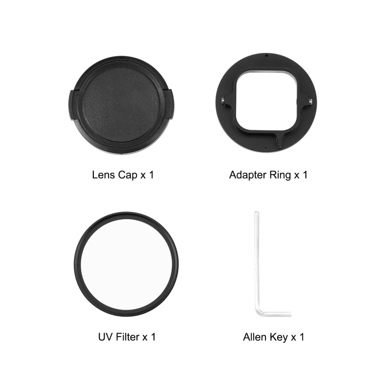 PULUZ 52mm UV Lens Filter for GoPro HERO12 Black /11 Black Mini /11 Black /10 Black /9 Black, with Adapter Ring