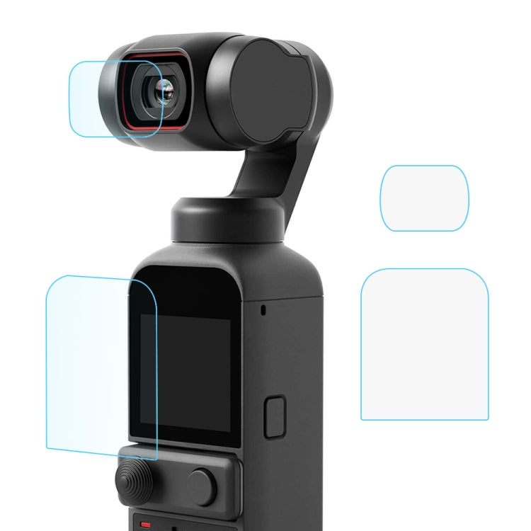 PULUZ 適用於DJI大疆OSMO POCKET 2 9H 2.5D鏡頭高清鋼化玻璃貼膜