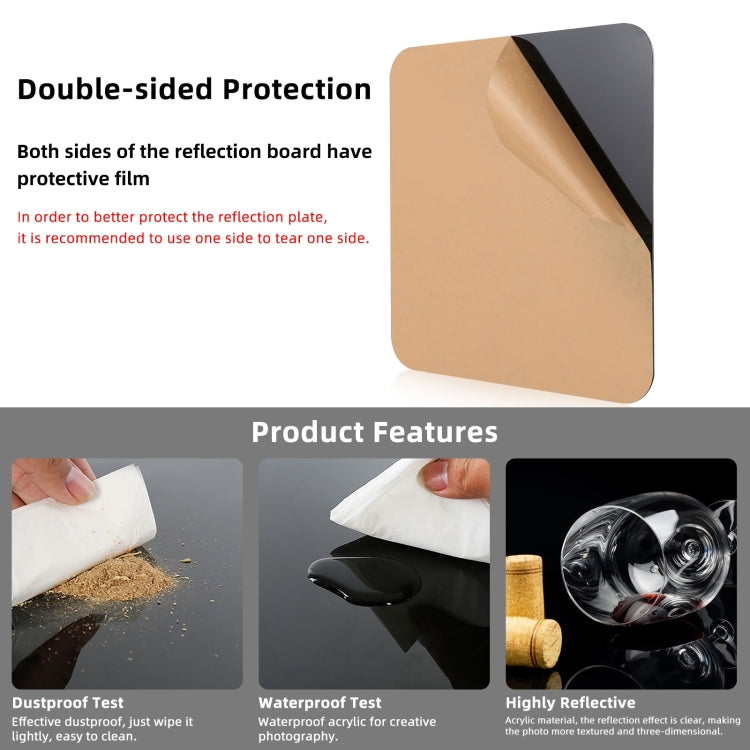 PULUZ 39cm Photography Acrylic Reflective Display Table Background Board