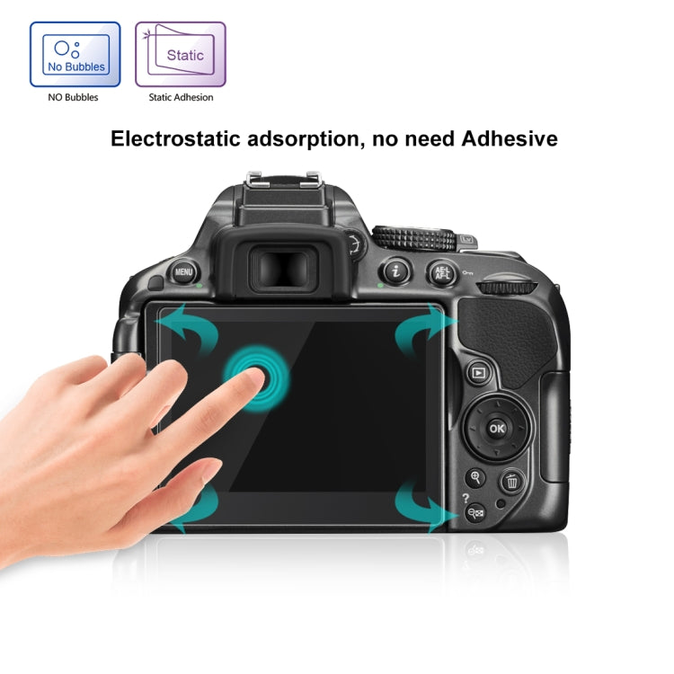 PULUZ 2.5D 9H Tempered Glass Film for Nikon D5300, Compatible with Nikon D5300 / D5500 / D5600, Pentax K-1 / K-1 Mark II