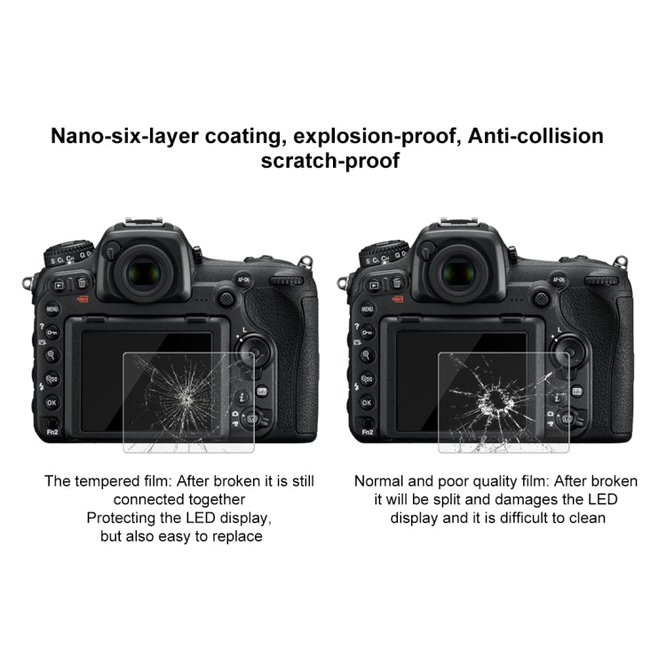 PULUZ 尼康 Nikon D500相機 2.5D弧邊 9H表面硬度 鋼化玻璃膜