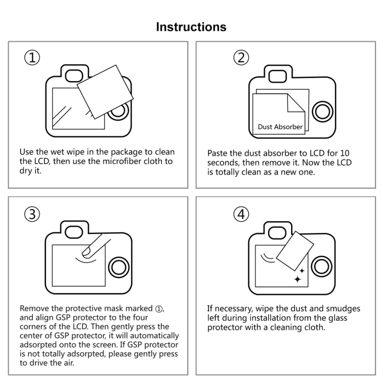 PULUZ 2.5D 9H Tempered Glass Film for Olympus EM10 / II / III / OM-D / EM-1/ II / III / E-P5 / E-PL7 / E-PL8 / 8 / 9 EM5 II / PEN-F / EM1X, Nikon 1V3, Panasonic GF6 / G99 / GX7III GX8 / GH3, Fujifilm X-H1