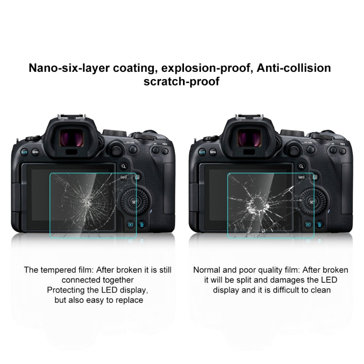 PULUZ 適用於Canon EOS R6 相機 2.5D弧邊 9H鋼化玻璃膜