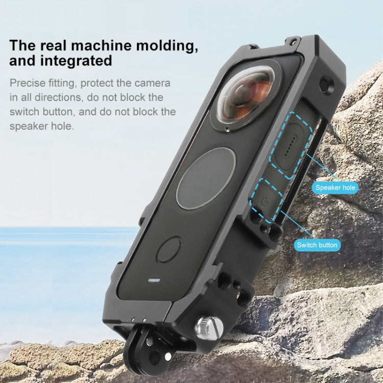 PULUZ 適用於Insta360 ONE X2 金屬兔籠全景相機保護框 帶冷靴&摺疊磁手兩卡槽拓展配件