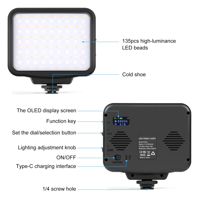 PULUZ LED全彩RGB口袋機頂補光燈
