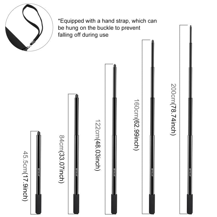 PULUZ  適用於 Insta360 One RS / X2 / X3  2m 子彈時間隱形自拍桿