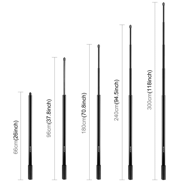 PULUZ  適用於 Insta360 One RS / X2 / X3  3m 子彈時間隱形自拍桿