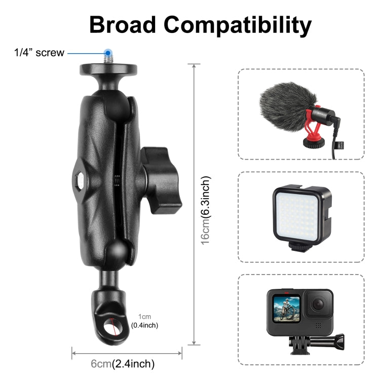 PULUZ 適用於GoPro 運動相機摩托車/自行車支架 鏡座款
