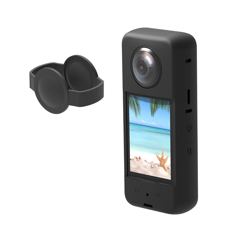 PULUZ 適用於Insta360 X3  硅膠保護套 帶鏡頭保護套 , Silicone Case(Black)
