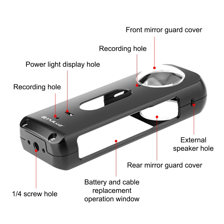 PULUZ 適用於Insta360 X3金屬保護殼，兔籠，帶鏡頭保護鏡