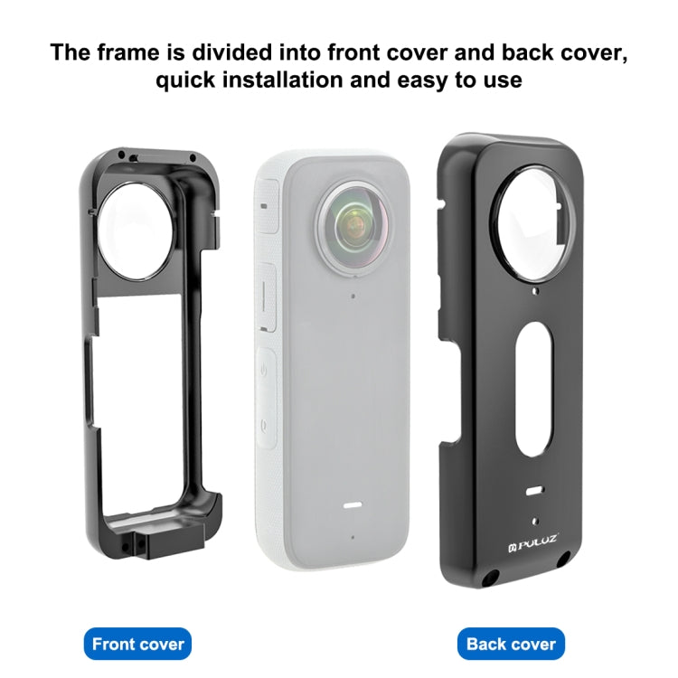 PULUZ 適用於Insta360 X3金屬保護殼，兔籠，帶鏡頭保護鏡