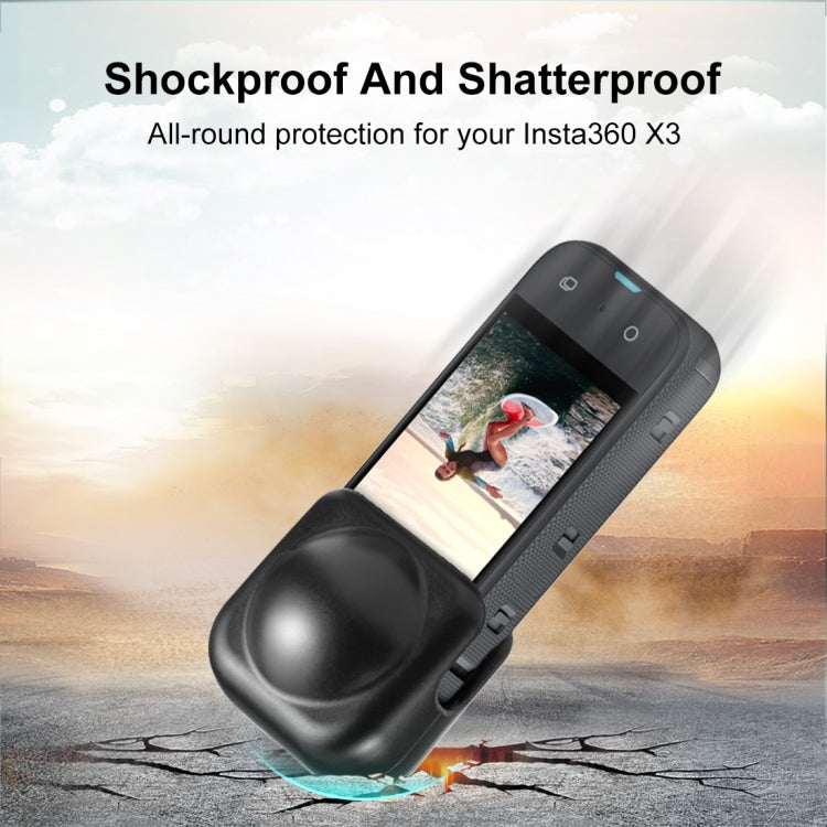 PULUZ 適用於Insta360 X3 全景相機硅膠 鏡頭保護蓋